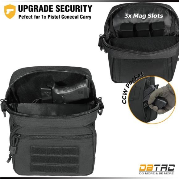 Bags Concealed Gun Pouch Compact Tactical Shoulder Bag Ccw Crossbody